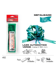 LAZO AUTOMATICO - VERDE METALIZADO 50 MM.