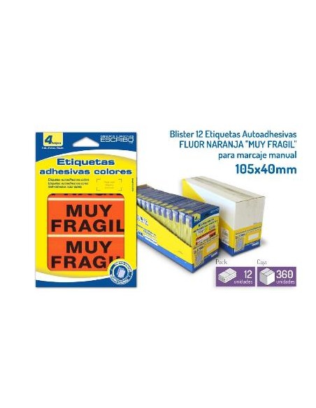 PACK 12 ETIQ. AUTOADHESIVAS MUY FRAGIL (Nº111)