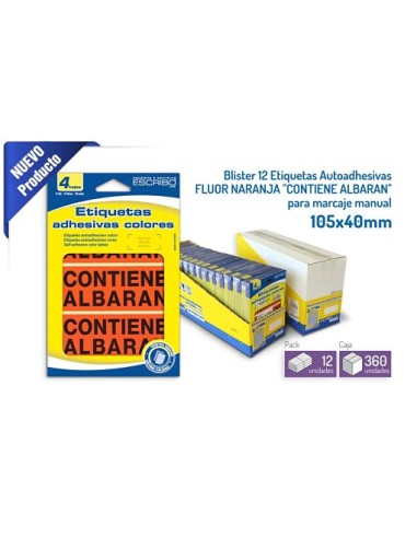 ETIQUETAS AUTOADHESIVAS 12UND CONTIENE ALBARAN