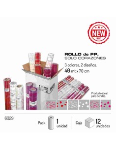 ROLLO PP ESPECIAL CORAZONES 70CMX40M