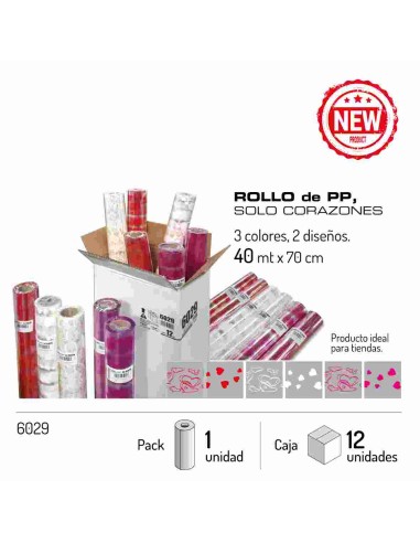 ROLLO PP ESPECIAL CORAZONES 70CMX40M