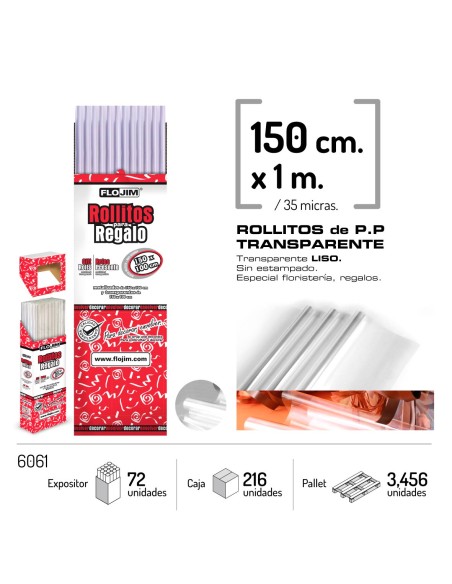 ROLLO P.P. TRANSPARENTE LISO 150X100 CM