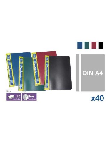 CARPETA CLASIFICADORA DE 40 FUNDAS DIN A4 SURTIDAS