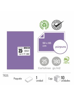 CARTULINA PURPURA 25UND 50X65CM