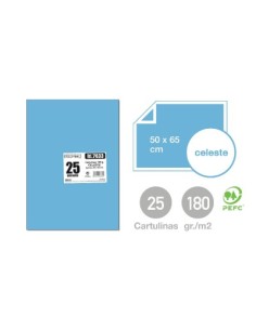 CARTULINA AZUL TURQUESA 25UND 50X65CM