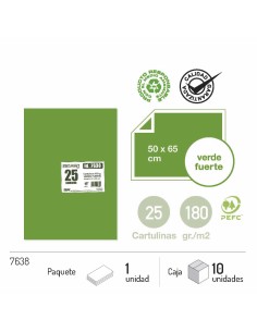 CARTULINA VERDE CESPED 25UND 50X65CM