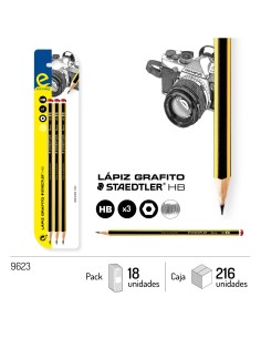 Blister 3 Lapices STAEDTLER Noris HB hexagonal