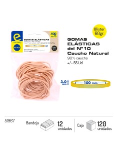 BLISTER 60G GOMAS ELASTICAS NATURALES Nº 10
