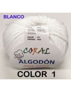 HILO ALGODON CORAL 01 BLANCO