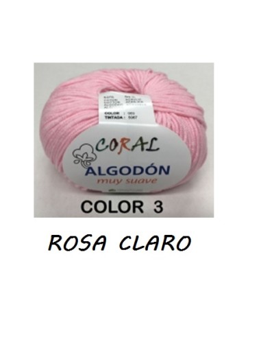 HILO ALGODON CORAL 003 ROSA CLARO