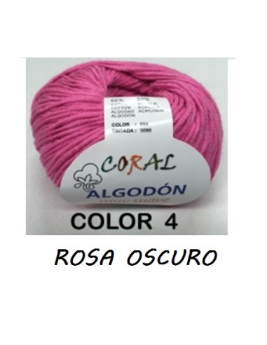 HILO ALGODON CORAL 004 ROSA OSCURO