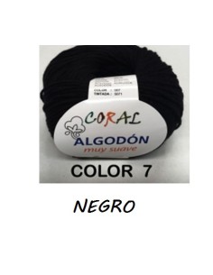HILO ALGODON CORAL 007 NEGRO