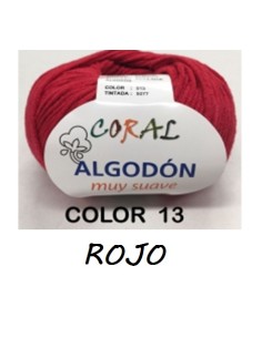 HILO ALGODON CORAL 013 ROJO