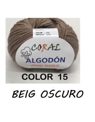 HILO ALGODON CORAL 015 BEIGE OSCURO