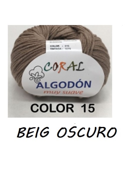 HILO ALGODON CORAL 015 BEIGE OSCURO