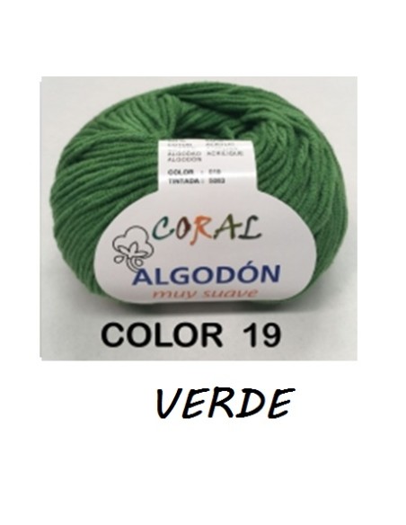 HILO ALGODON CORAL 019 VERDE
