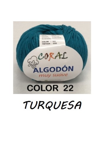 HILO ALGODON CORAL 022 AZUL TURQUESA