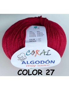 HILO ALGODON CORAL 027 ROJO