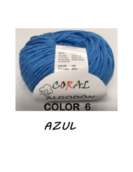 HILO ALGODON CORAL 006 AZUL