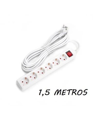 ENCHUFE DE 6 VIAS 1.5M,MAX 3680W,H05VV-F 3