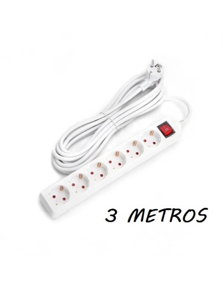 REGLETA ALEMANA 6 VIAS 3M CON INTERRUPTOR