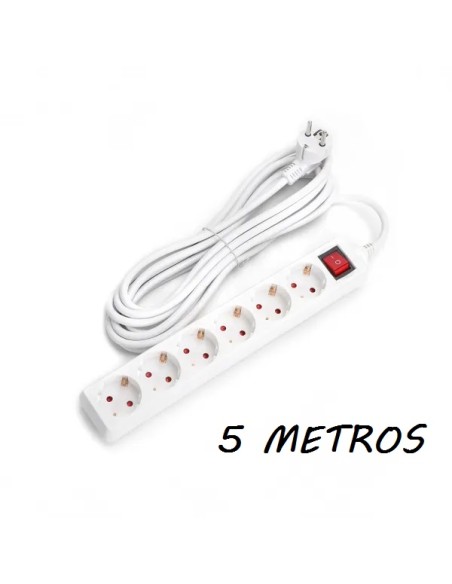 REGLETA ALEMANA 6 VIAS 5M CON INTERRUPTOR