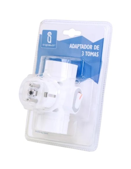 ADAPTADOR 3 ENCHUFES ALEMANES 16A 250V 2P+E CIRCULAR