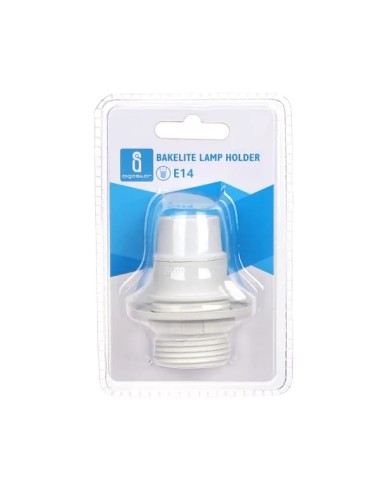 PORTALAMPARAS E14 BLANCO PLASTICO CON TERMINAL DE ROSCA