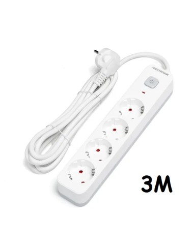 REGLETA 4 VIAS 3M CON INTERRUPTOR