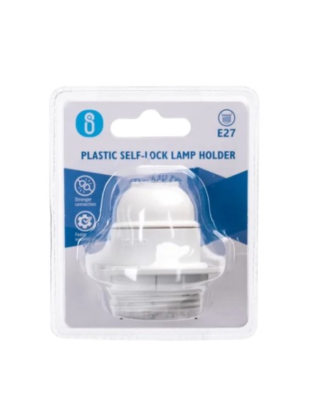 PORTALAMPARAS E27 BLANCO PLASTICO CON TERMINAL DE ROSCA