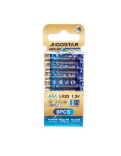 PILA ALCALINA LR03 (AAA) DE 1,5 V, 8 UDS