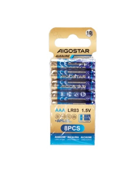 PILA ALCALINA LR03 (AAA) DE 1,5 V, 8 UDS