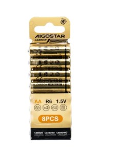 PILA DE CARBONO-ZINC R6(AA) 1,5 V 8 UDS.