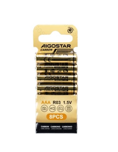PILA DE CARBONO-ZINC R03(AAA) 1,5 V 8 UDS.