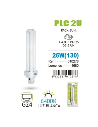 BOMBILLA TUBO 26W 6400K PLC TRANSFORMADOR INCLUIDO