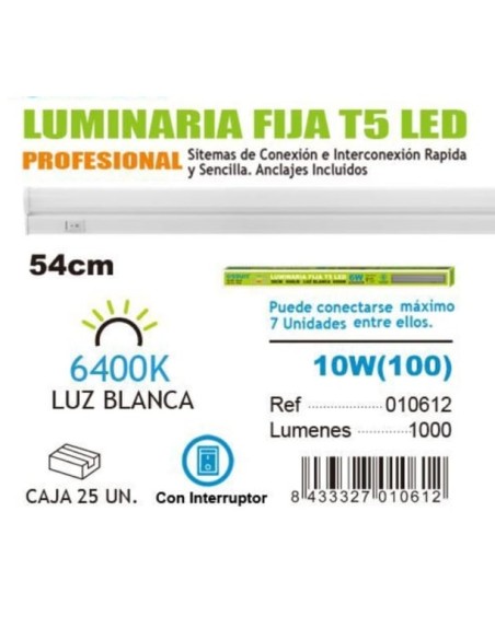 TUBO LED 11W 60CM 6400K CON INTERRUPTOR