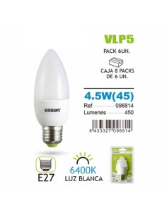 BOMBILLA 4.5W E27 6400K LED VELA
