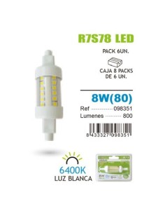 BOMBILLA 8W 6400K R7S LED