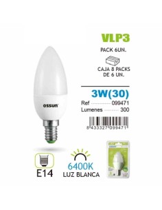 BOMBILLA 3W E14 6400K LED VELA