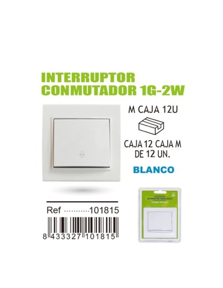INTERRUPTOR 1G-2W 250V.- 10A CONMUTADOR BASIC