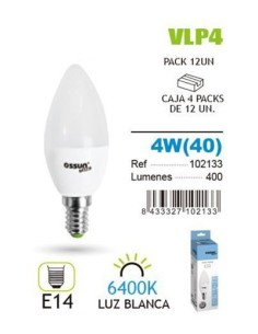 BOMBILLA 4W E14 6400K LED VELA