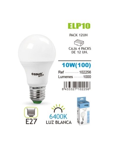 BOMBILLA 10W E27 6400K LED ESFERICA BRICO