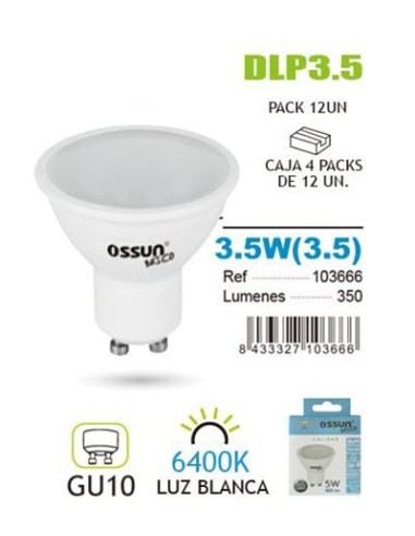 BOMBILLA 3.5W GU10 6400K LED DICROICA BRICO