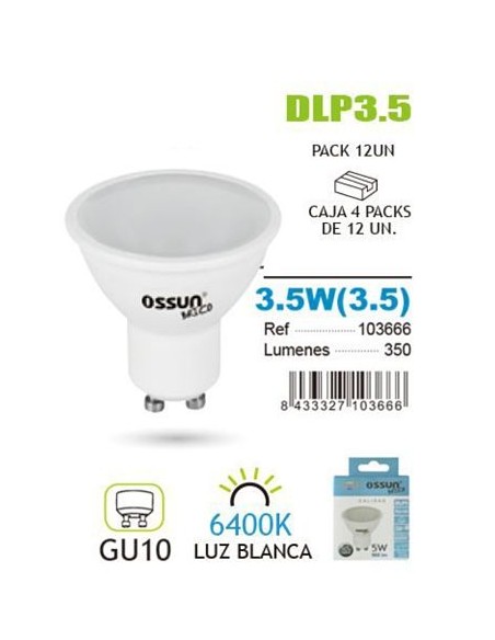 BOMBILLA 3.5W GU10 6400K LED DICROICA BRICO