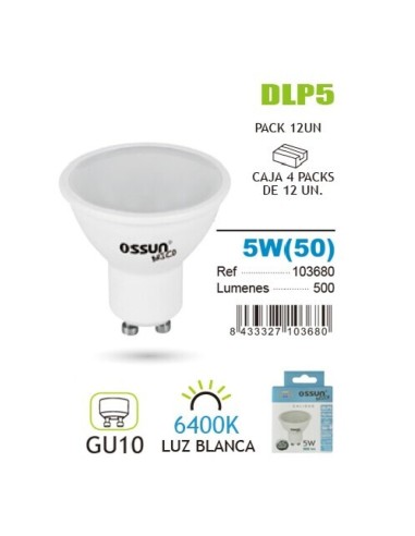 BOMBILLA 5W GU10 6400K LED DICROICA BRICO