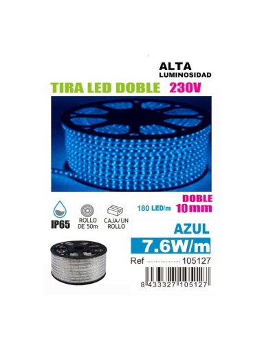 TIRA LED 4.4W./M. 10MM 230V DOBLE ROLLO 50METROS