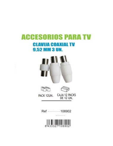 CLAVIJA COAXIAL TV 9.52MM 3 UN