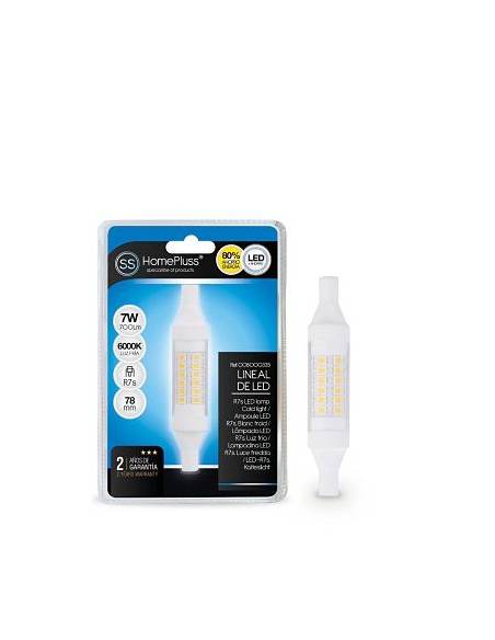 BOMBILLA 7W R7S 6000K 78MM LED LINEAL