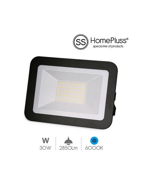 PROYECYOR 30W 6000K IP65 NEGRO ULTRAFINO