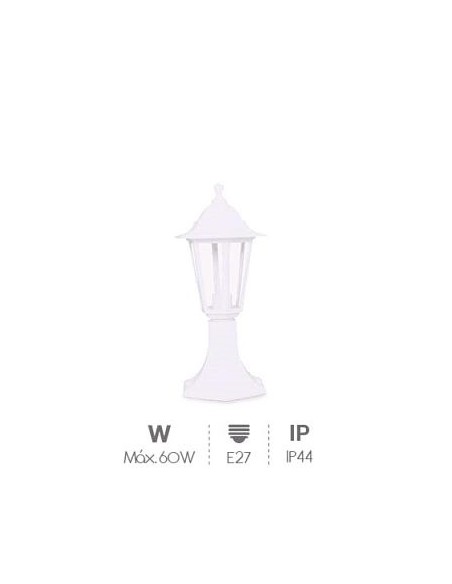 FAROL E27 IP44 BLANCO JARDIN GARDENO SOBREMURO